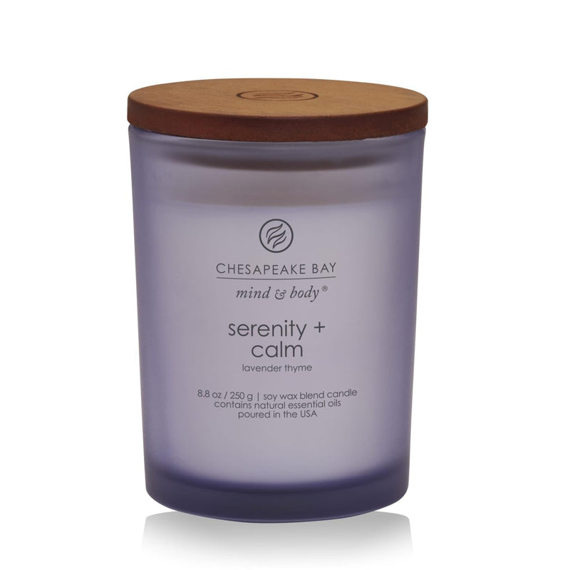 Chesapeake Bay Candle Medium Jar Scented Candle Serenity + Calm (Lavender Thyme) Home Décor Orange Gifting Idea Burn Time of 50 Hours Serenity +