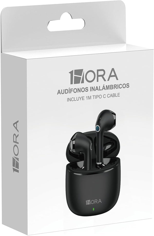 1 Hora Wireless Earbuds, Bluetooth 5.3 Ear Buds with Charging Case, Clear Calls, Deep Bass, Touch Control, Lightweight in-Ear Headphones