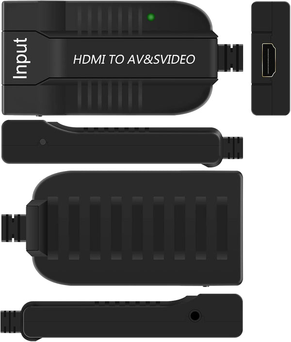 1080p HDMI to Male AV/S Video Adapter S-Video,HDMI2AV+S CVBS Video Converter, HDMI to Male AV&S Video RCA HDMI2AV Converter 1080P HD Video