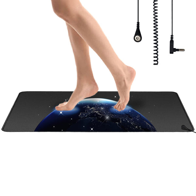 Grounding Mat, Grounding Bed Foot Mat with 1 Grounding Cord Indoor Mat Improving Sleep Health Grounding Therapy Reduce A