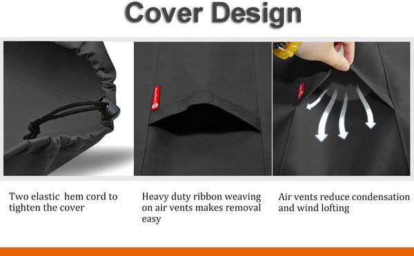 Sheechung Gas Fire Pit Cover Square-Premium Patio Outdoor Cover Heavy Duty Fabric with PVC Coating,100% Waterproof,Anti-Crack,Fits for