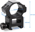 Scope Rings, Rifle Scope Mount High Profile Scope Mounts for Picatinny Rail (1 Inch, Set of 2)