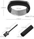 Garlic Press Rocker Stainless Steel Ginger Crusher Squeezer Kitchen Gadget with Ergonomic handle, Silicone Tube Garlic Peeler and Cleaning Brush
