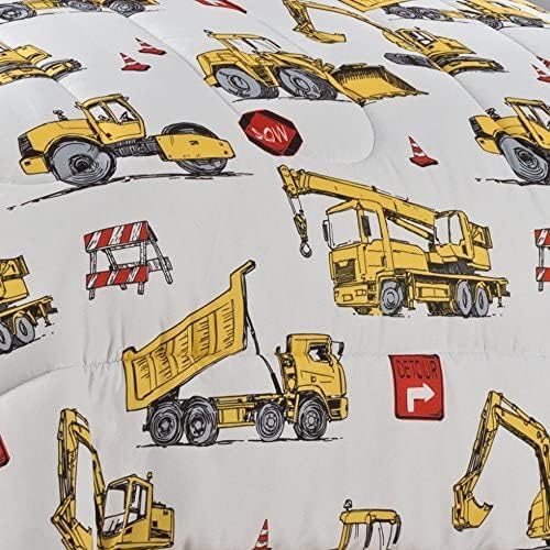 Waverly Kids under Construction Modern Graphic 3-Piece Reversible Comforter Set, Full/Queen, Multicolor