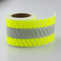 High Visibility Silver Reflective Heat Transfer Vinyl Iron on Tape for Clothing Fluorescent Yellow Striped-2# (2 Inch X 5 Yard)