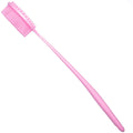 DNC Silicone Back Scrubber for Shower, Soft Bath Body Brush with Long Handle (Pink)
