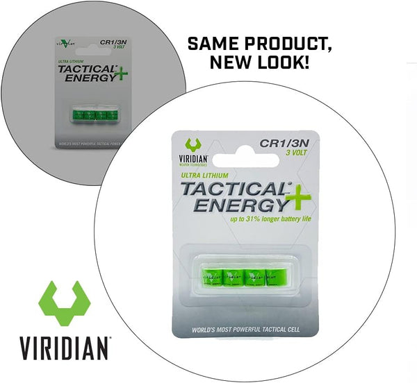 Viridian CR 1/3N Tactical Energy Plus Lithium Batteries, 3 Volt (Retail Pack of 4)