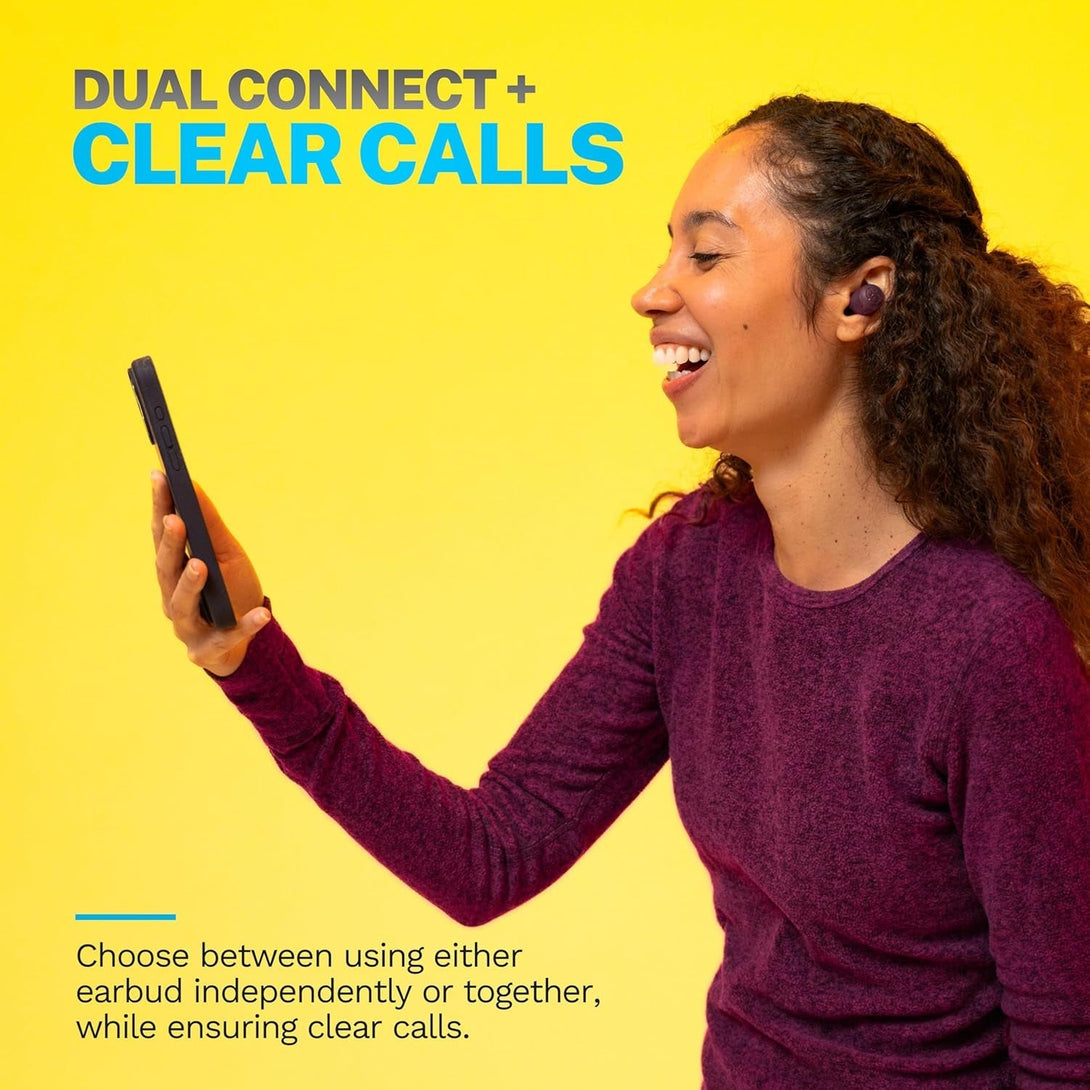 Jlab Go Pop+ True Wireless Bluetooth Earbuds & Charging Case - Violet, App Support, Dual Connect, IPX4 Sweat Resistance, Bluetooth 5 Connection, 3 EQ Sound Settings Signature, Balanced, Bass Boost