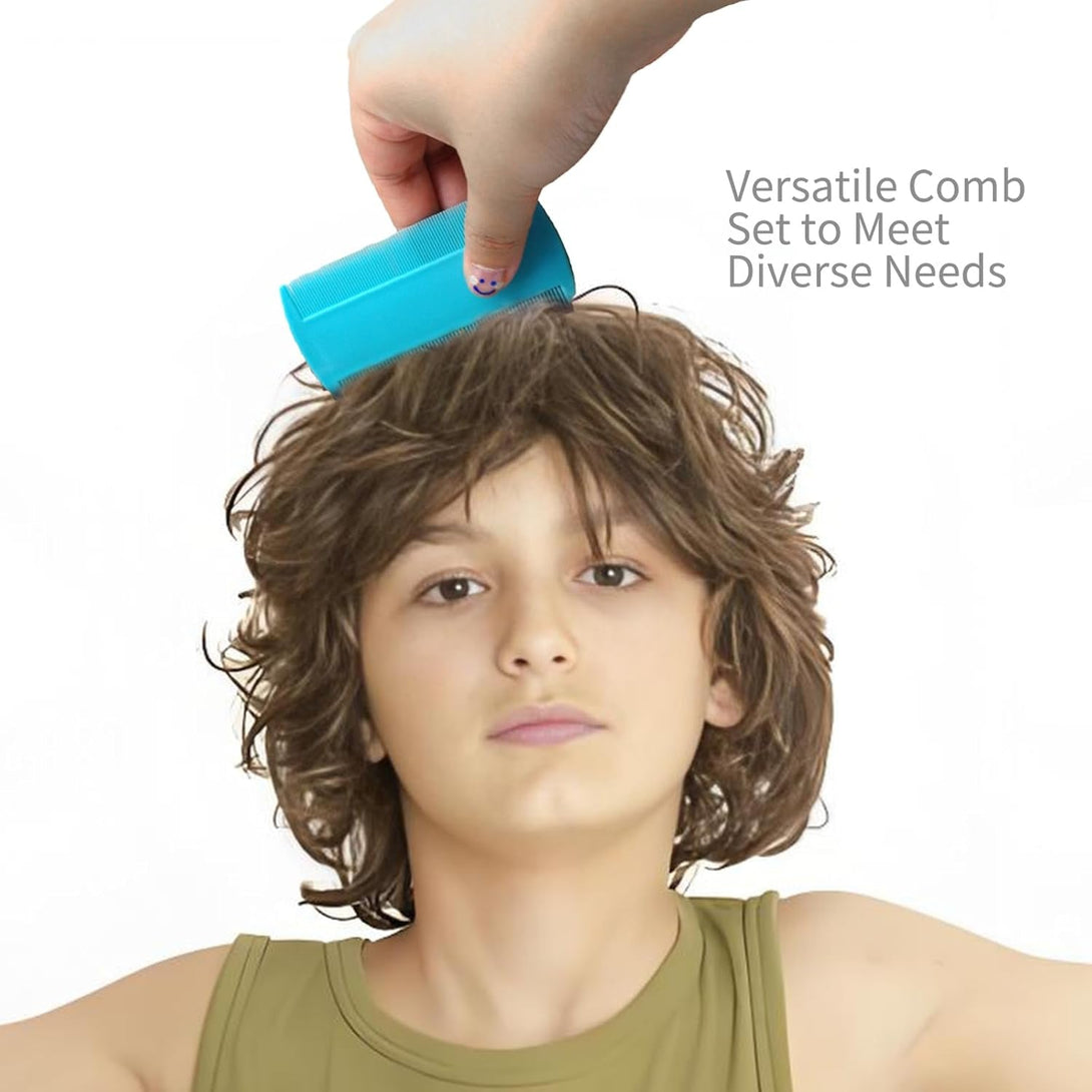 9 Pcs Lice Combs, Flea Combs, Hair Comb Double Sided Fine Tooth Combs, Removal Dandruff Comb with Metal Teeth, Stainless Steel Louse and Nit Comb for Head Lice Treatment