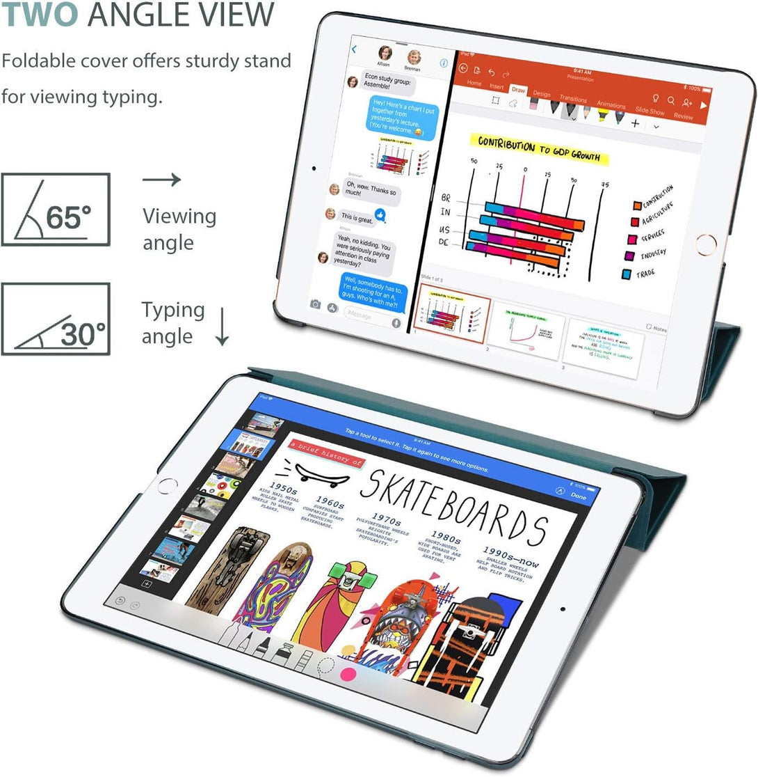 Procase Smart Case for Ipad 9.7 Inch Ipad 6Th/5Th Generation Case 2018 2017(Model: A1893 A1954 A1822 A1823), Ultra Slim Lightweight Stand Case with Translucent Frosted Back Smart Cover -Emerald