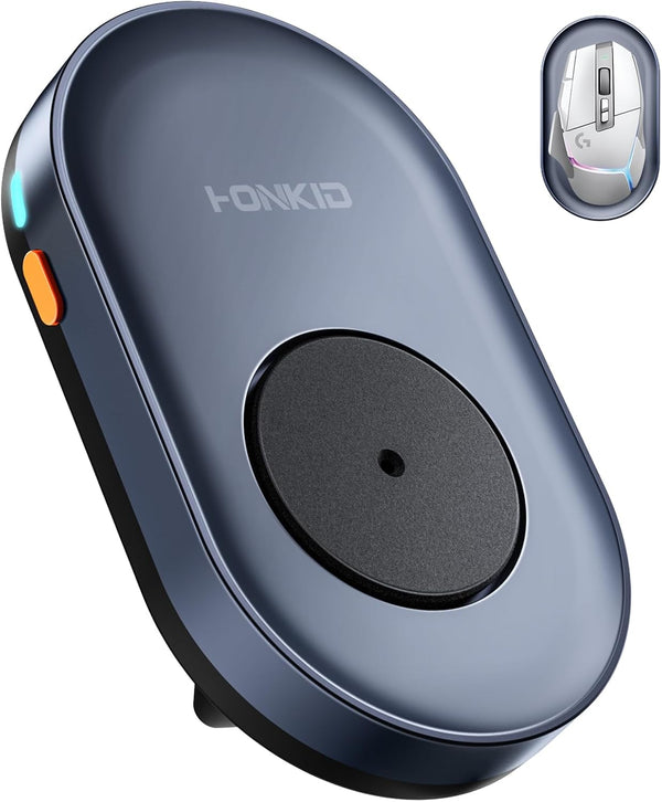 HONKID Undetectable Mouse Jiggler - Auto Mover with On/Off Switch & USB Port, No Software Needed, Prevent Sleep/Lock for Home Office & Pc/Mac/Desktop (Blue Black), Perfect for Gifts/Remote Work