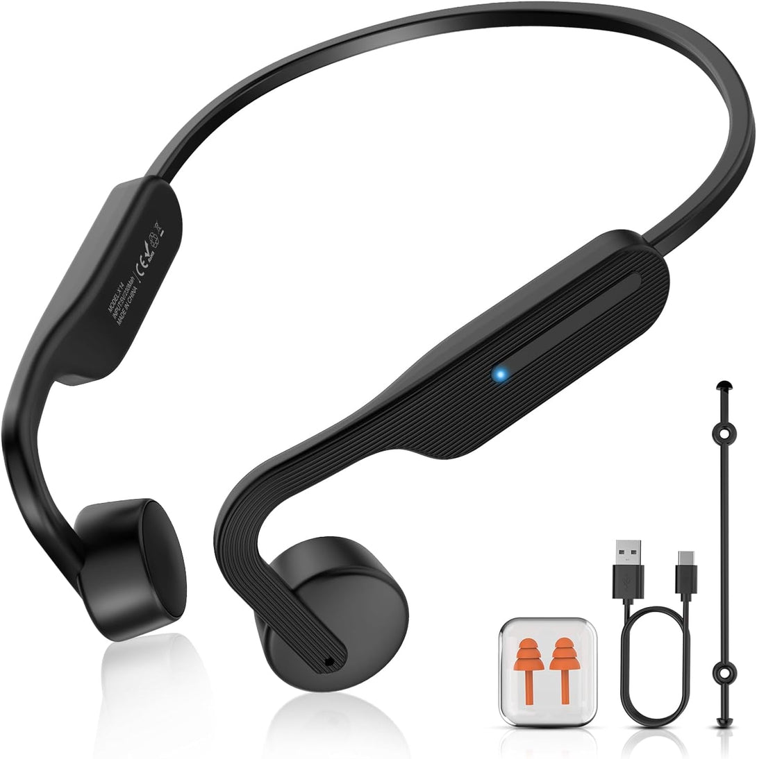 Bone Conduction Headphones Wireless Headphones Bluetooth 5.3 Open Ear Headphones 10H Playtime Sports Earphones with Mic, IPX6 Waterproof Headset for Running,Cycling, Hiking, Driving