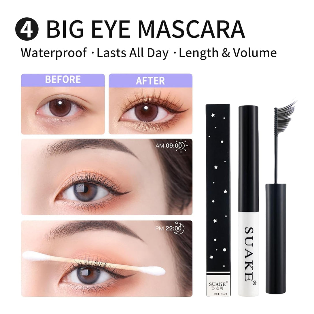 All in One Makeup Kit for Girls - 16 Colors Naked Eyeshadow Palette, 3Pcs Makeup Brushes, Waterproof Eyeliner Pencil, Eyebrow Powder,Eyebrow Pencil,Mascara, Women and Beginners Teens Makeup Gift Set