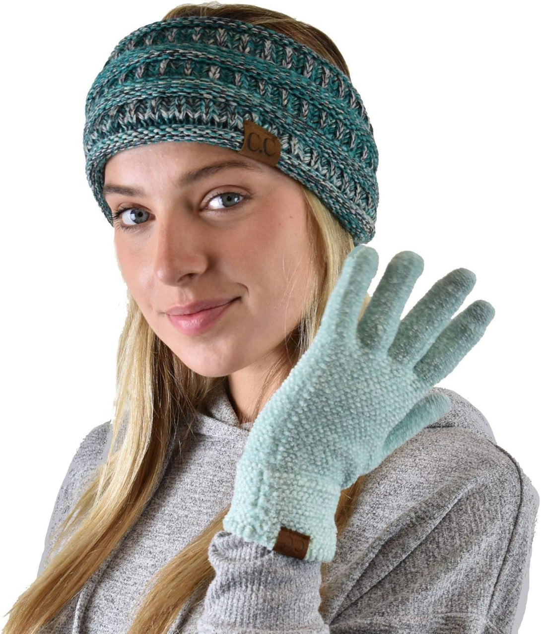 C.C Winter Warm Eco-Friendly Knit Chenille Touchscreen Texting Gloves