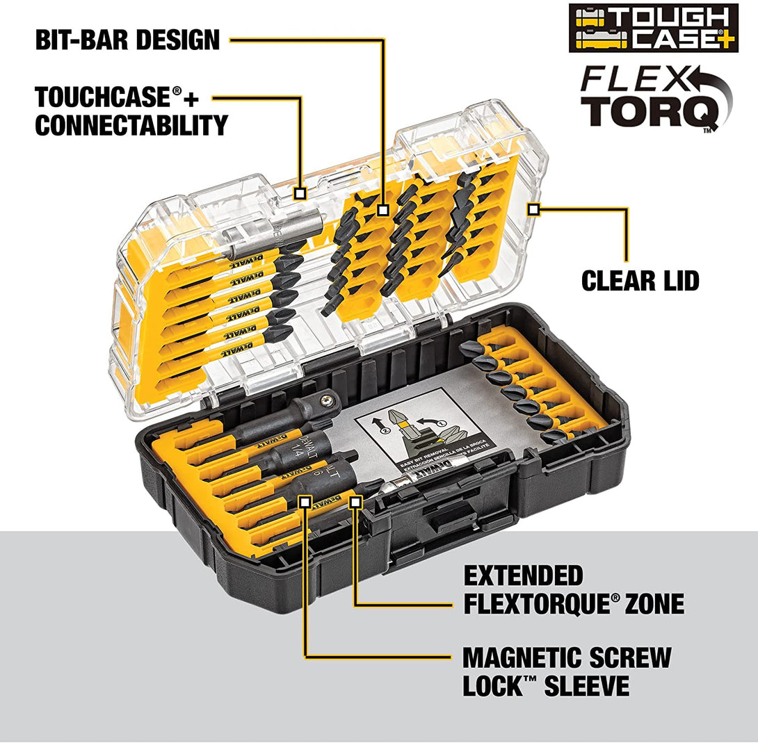 DEWALT Screwdriver Bit Set, Impact Ready, Flextorq, 40-Piece (DWA2T40IR)