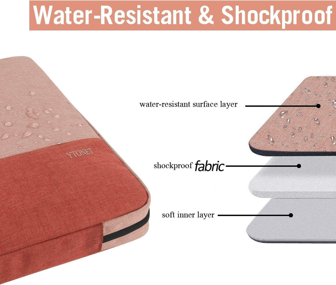 Ytonet 13 13.3 Inch Laptop Sleeve, TSA Slim Laptop Case with Handle, Water Resistant Computer Carrying Case, Compatible with Lenovo Macbook HP Dell Asus Notebooks, Gift for Men Women, Coral Pink