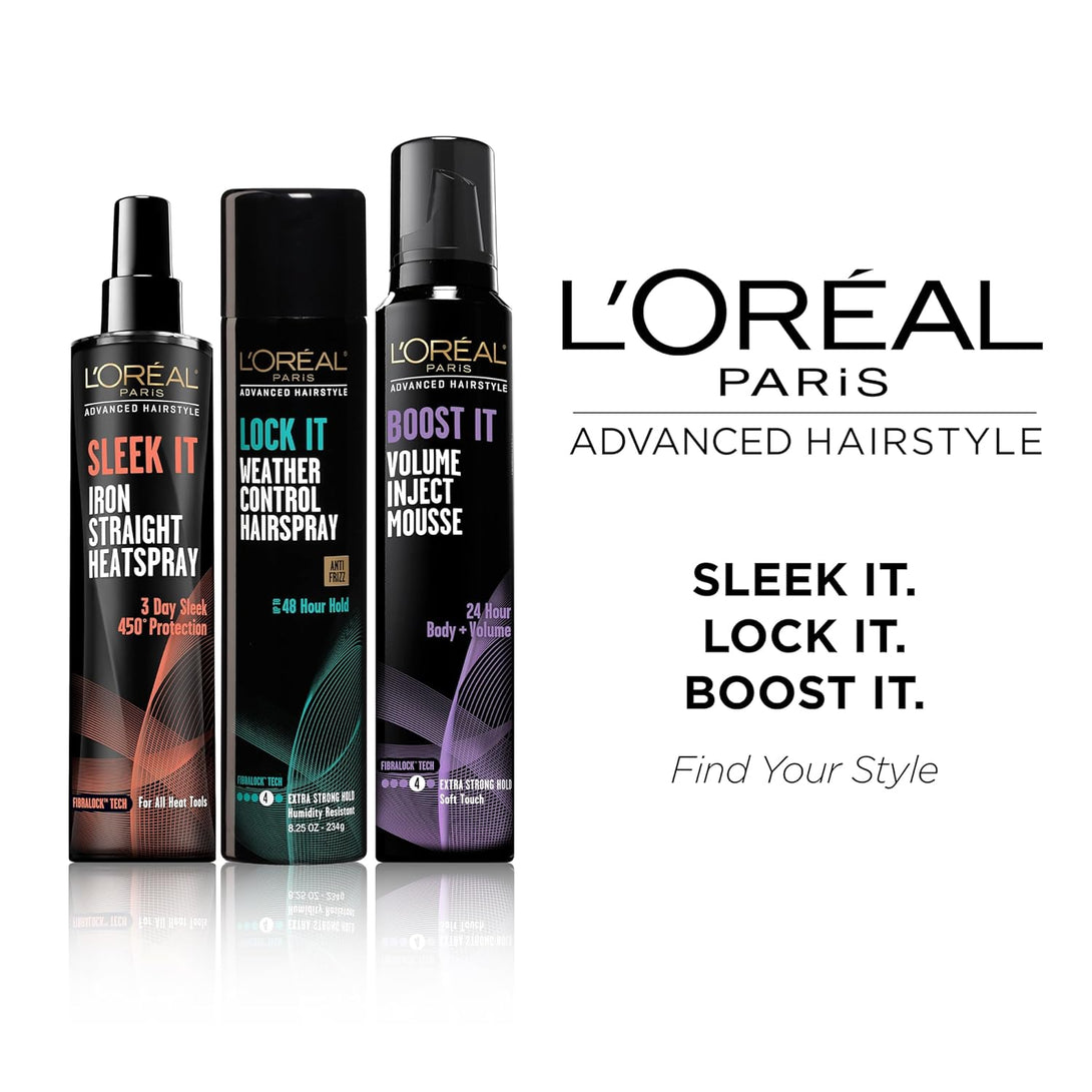 L'Oréal Paris Advanced Hairstyle Sleek It Iron Straight Heat Spray, 5.7 Ounce