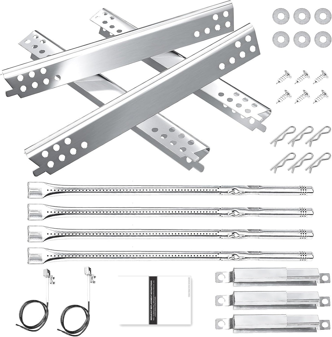 Hisencn Grill Replacement Parts for Charbroil Advantage Series 4 Burner 463344015 463432215 463240015 463343015 Gas Grills 3 Burner 463436815 Grill Burner Heat Plate Adjustable Crossover Tube