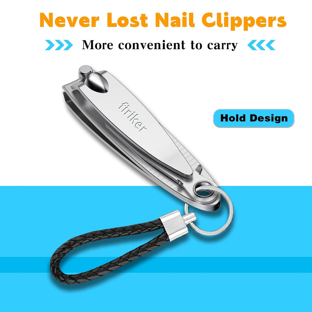 Nail Clipper Set,Premium Stainless Steel Fingernail and Toenail Clipper Cutters with Nail File, Sharp Effortless Nail Clippers Set for Men & Women(Silver)