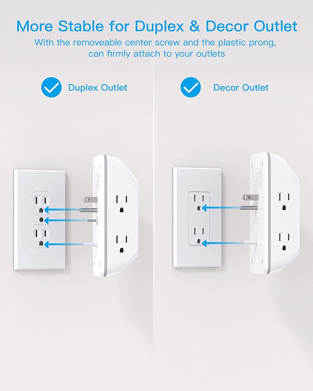 Outlet Extender with Night Light, HANYCONY Multi Plug Outlet, USB Wall Charger Surge Protector 4 USB Ports(1 USB C), Power Strip Electrical Outlet Splitter Expander for Home Office Dorm Room, ETL