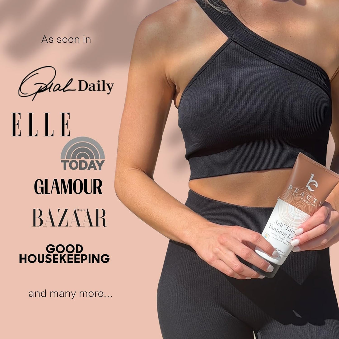 Tanning Lotion Self Tanner - USA Made with Natural and Organic Ingredients Non Toxic Sunless Browning Lotion, Best Gradual Tanner for Men and Women, Streak-Free Fake Tan, Fair to Medium