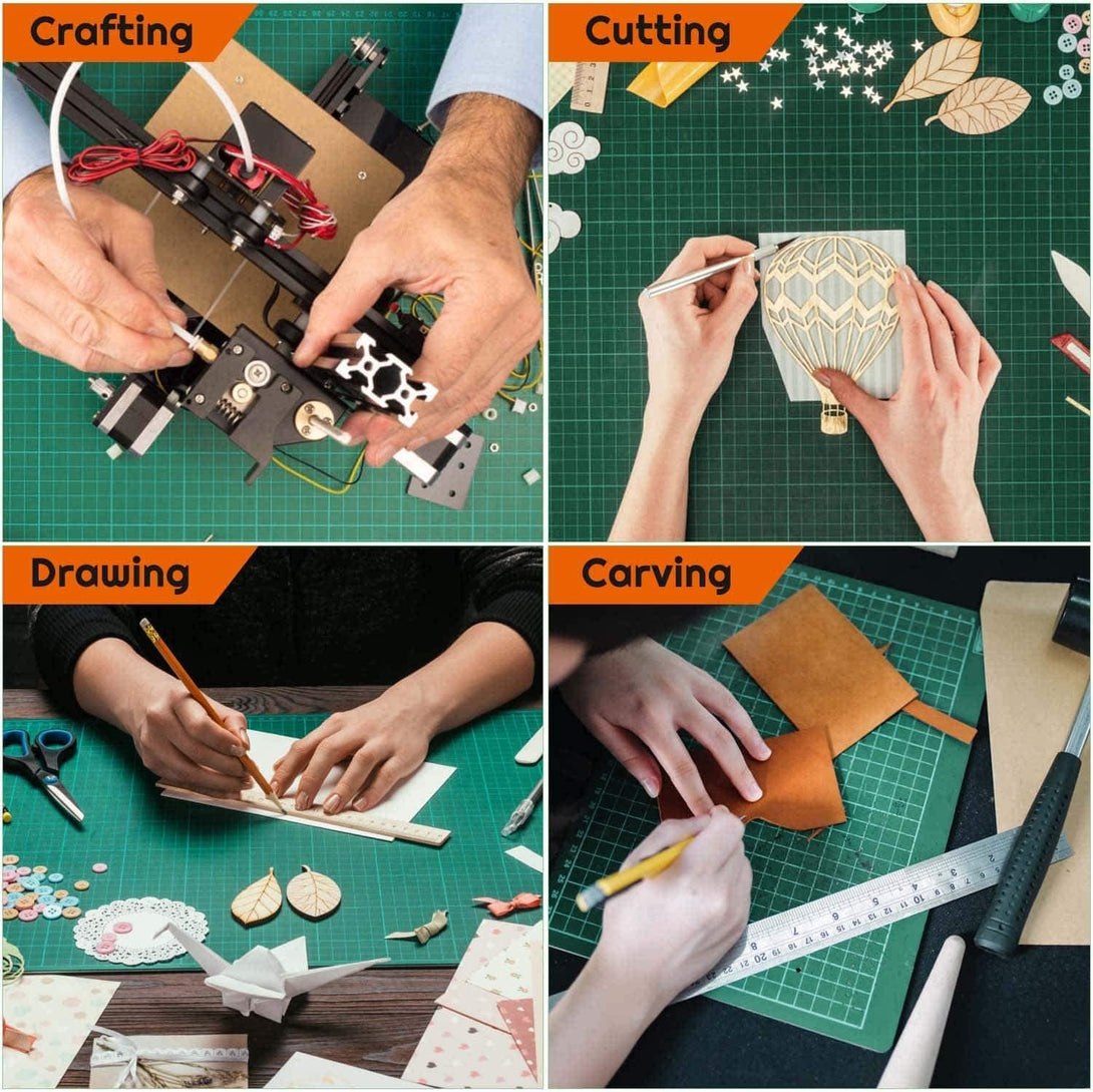 Anezus Self Healing Sewing Mat, 12Inch X 18Inch Rotary Cutting Mat Double Sided 5-Ply Craft Cutting Board for Sewing Crafts Hobby Fabric Precision Scrapbooking Project