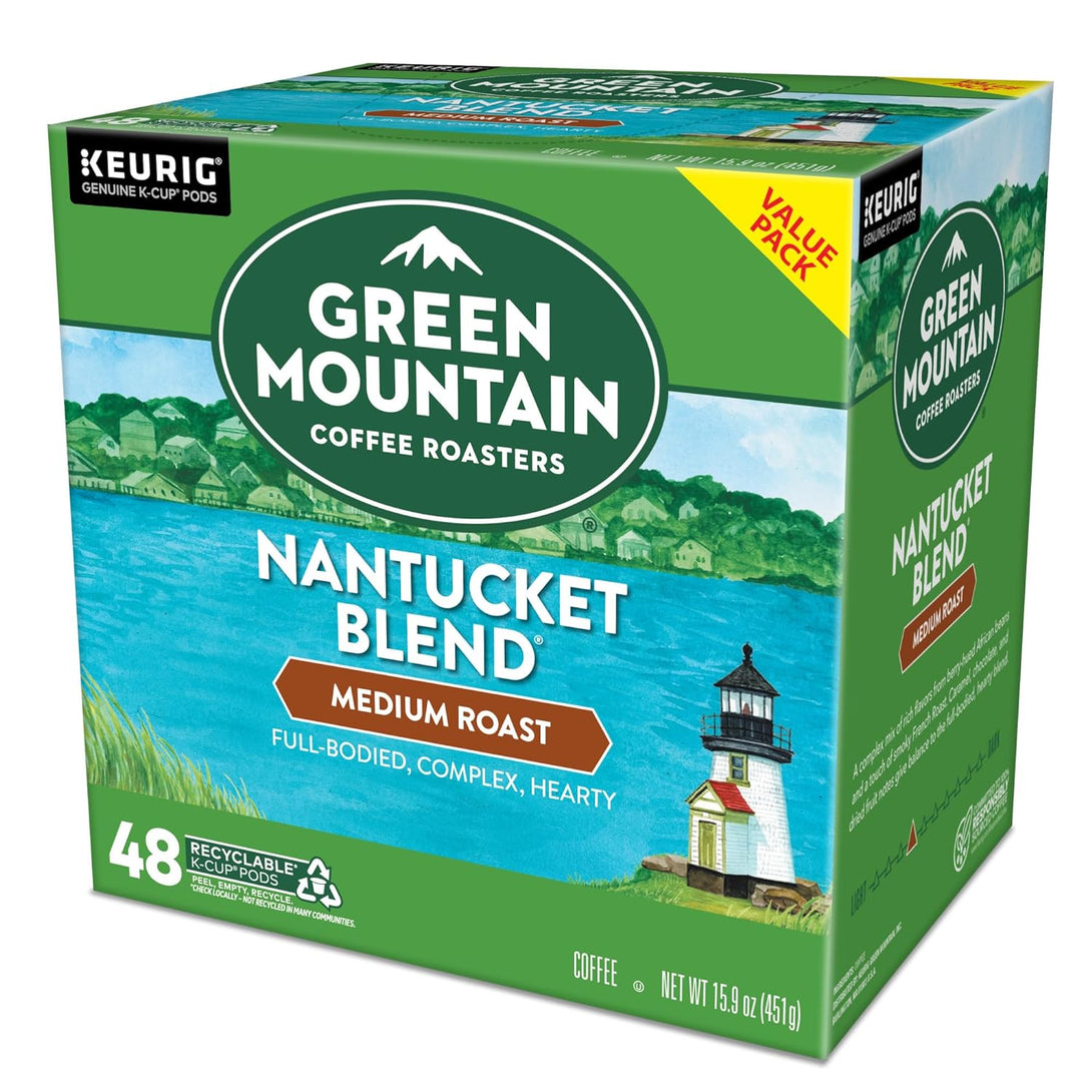 Green Mountain Coffee Roasters Nantucket Blend, Single-Serve Keurig K-Cup Pods, Medium Roast Coffee Pods, 48 Count