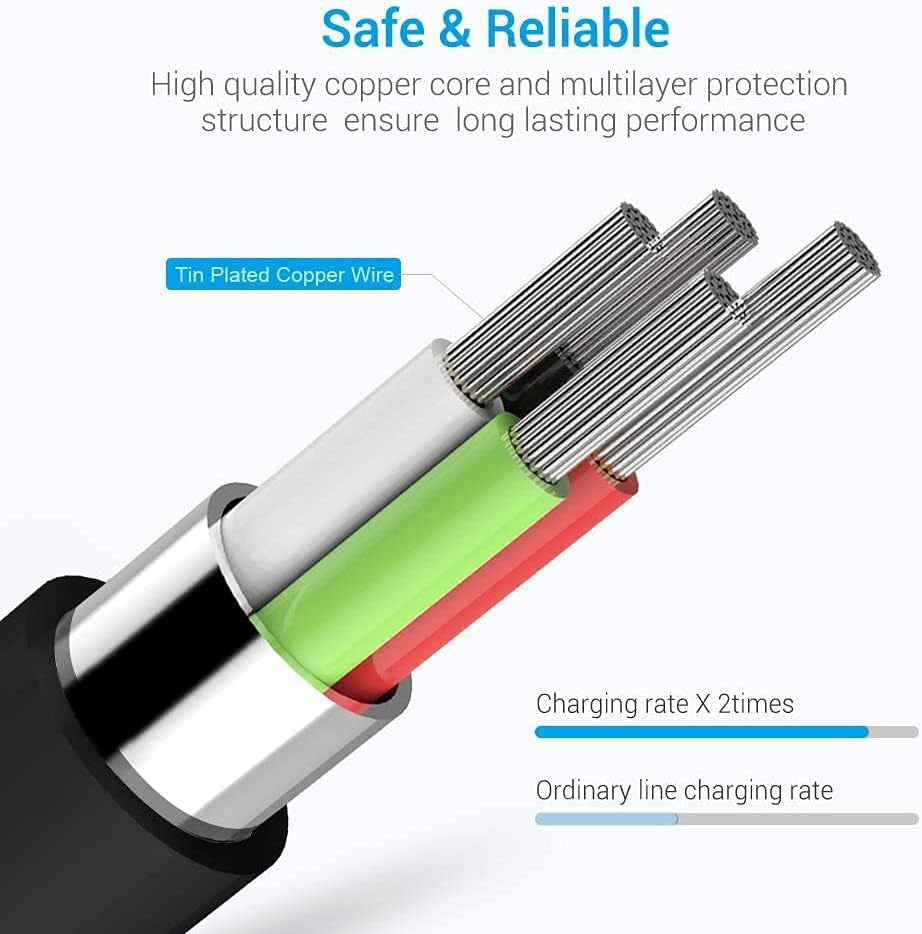 Lightning Cable Mfi Certified - Iphone Charger 3Pack 3FT Lightning to USB a Charging Cable Cord Compatible with Iphone 14 13 12 SE 2020 11 Xs Max XR X 8 7 6S 6 plus 5S Ipad Pro Ipod Airpods - Black