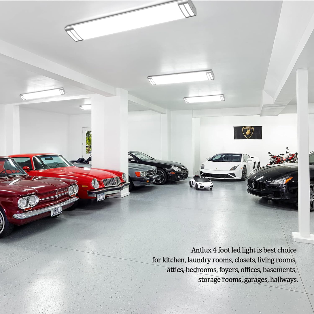 ANTLUX 4FT LED Flush Mount Puff Lights, 40W 4500LM, 4000K Neutral White, 48 Inch