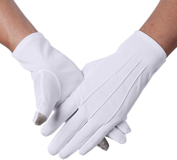 JISEN Men Police Formal Tuxedo Honor Guard Parade Nylon Cotton Gloves 26Cm