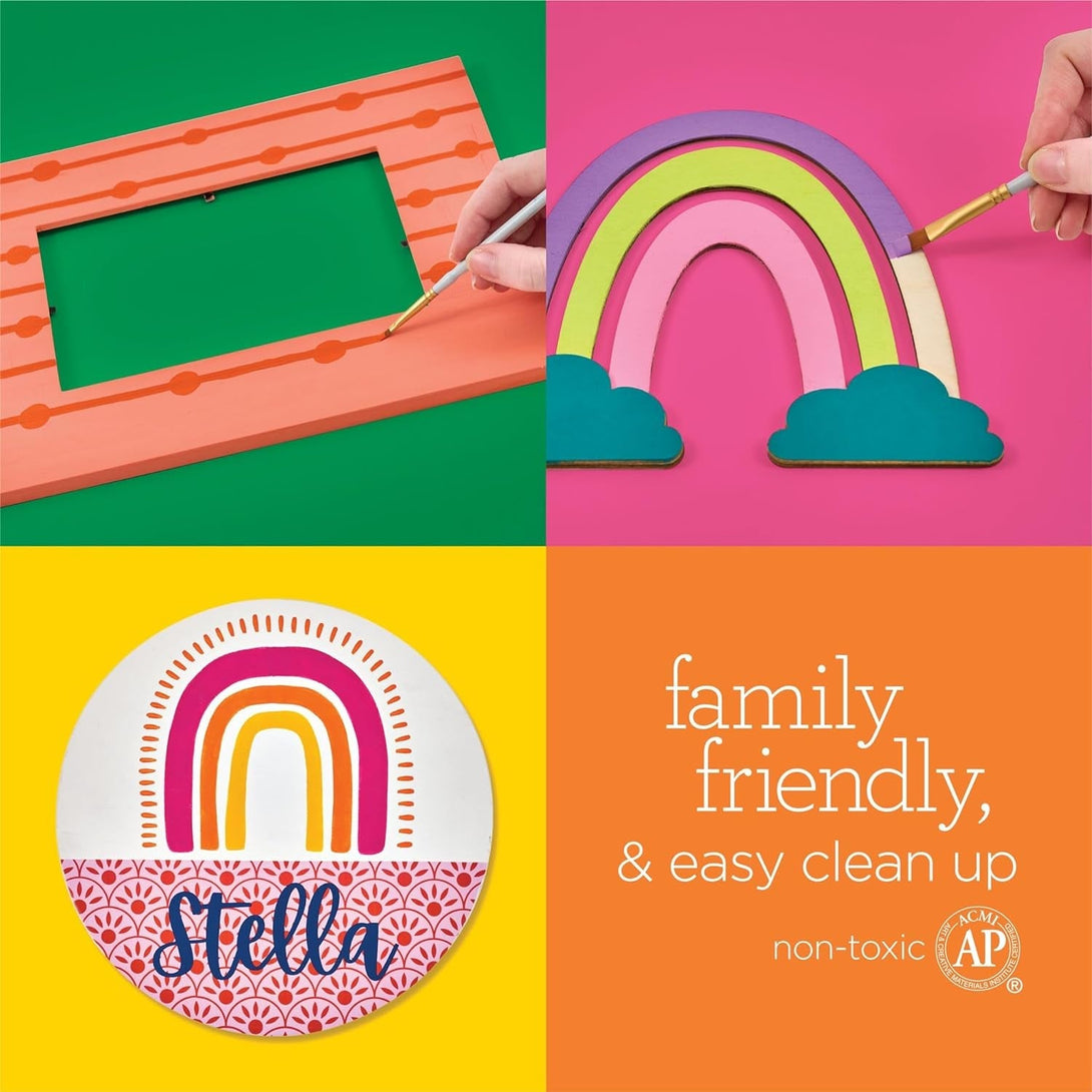 Apple Barrel, Vibrant Spectrum Collection Acrylic Craft Paint, PROMOABIII, 2 Fl Oz Each, 16 Assorted Matte Colors, 16 Count