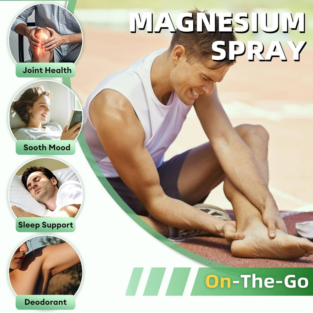 Magnesium Spray with Aloe Vera & Chamomile - Magnesium Oil for Feet, Leg Cramps, Joint Health & Sleep Support - Refreshing, Non-Greasy Formula - Pure, Topical and Natural Oil, 4Oz