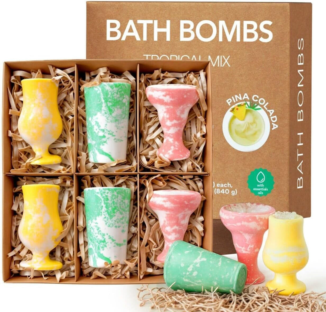 Bath Bombs Gift Set for Women – XL Bubble Bath Bombs for Relaxation, Aromatherapy Spa Gifts – Fizzies with Essential Oils for Sensitive Skin – Shower Bombs, Individually Wrapped – Teens, Adults, Girls