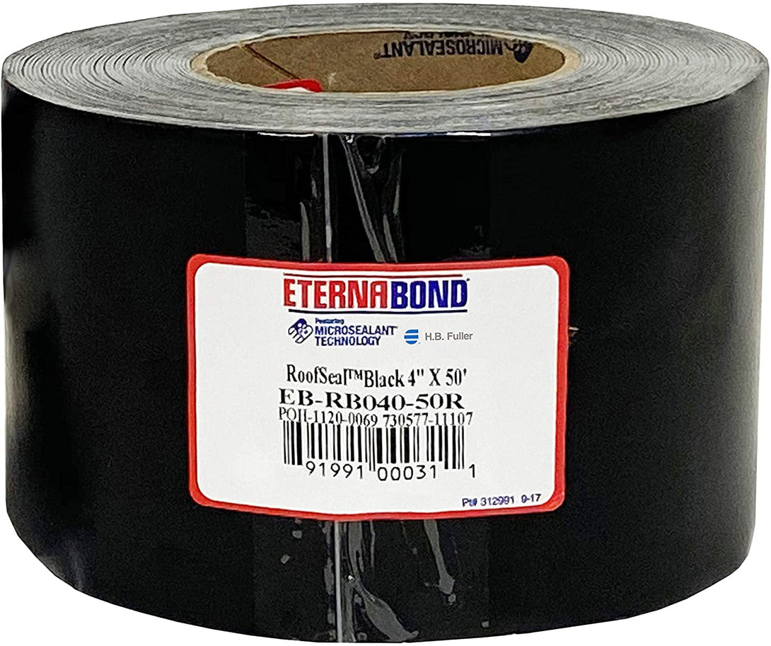 Eternabond Roofseal Black 4" X50' Microsealant UV Stable RV Roof Seal Repair Tape | 35 Mil Total Thickness - EB-RB040-50R - One-Step Durable, Waterproof and Airtight Sealant