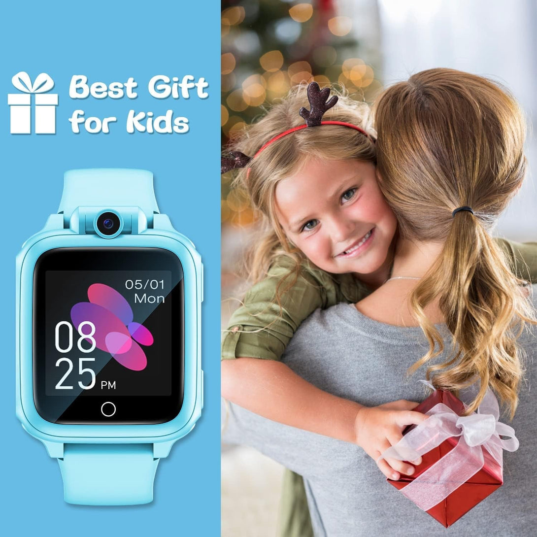 Kids Smart Watch Boys Toys - Smart Watch for Kids Game Smart Watch Gifts for 4-12 Years Old with 14 Games Camera Video Music Calculator Alarm Birthday Gift Age 3-9 (Blue)