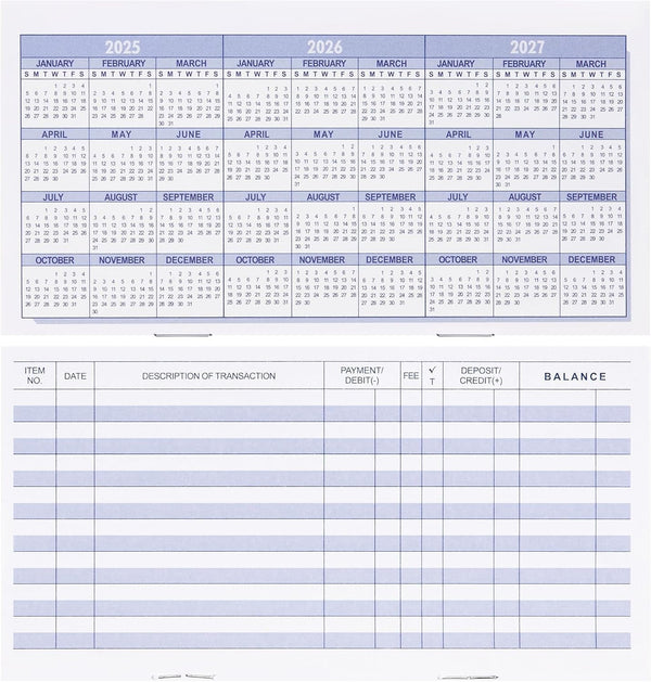 20 Pack Checkbook Register, Check Registers for Personal, Blank Ledger Transaction Registers for Personal or Business Bank, Check Register Book for Checking and Saving Account, Deposit and Credit Card