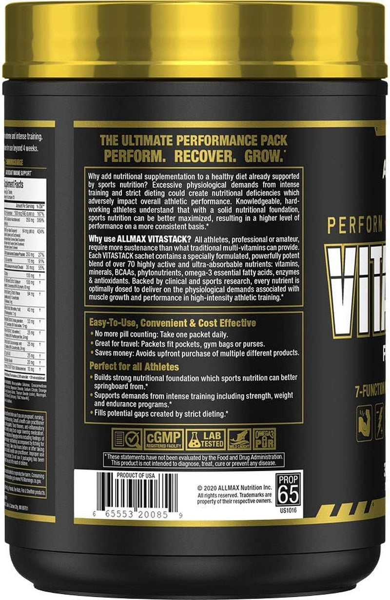 ALLMAX Nutrition Vitastack, Vitamin & Nutrient Stack Packs, 30 Pack