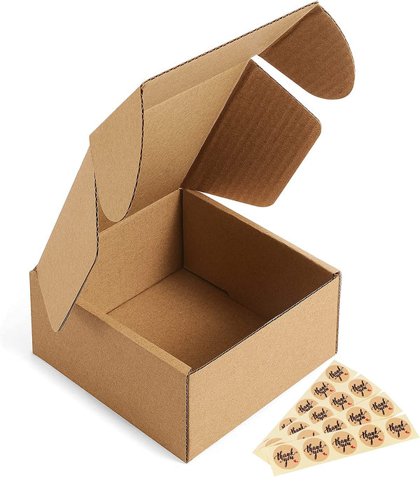 Eupako Small Shipping Boxes 4X4X2 Inches - 50 Pack Brown Corrugated Cardboard Boxes for Packaging Small Business, Mailer Box