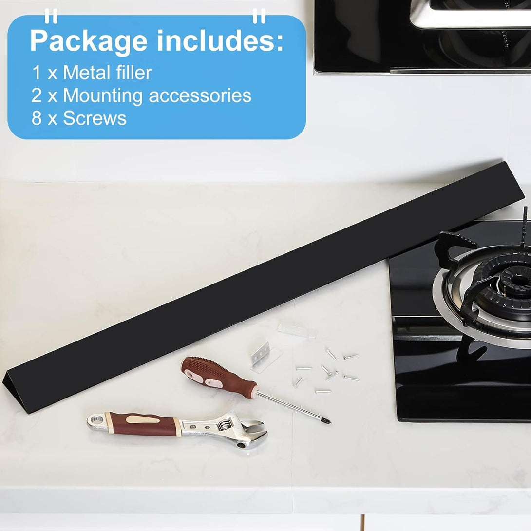 Amylove 30 Inch Large Stove Gap Cover, Slide in Range Rear Filler Kit Stove Gap Filler Cooktop Trim Kit Top Trim Kit between Stove and Wall Aluminum Range Accessories with Screws Install Tool(1 Set)