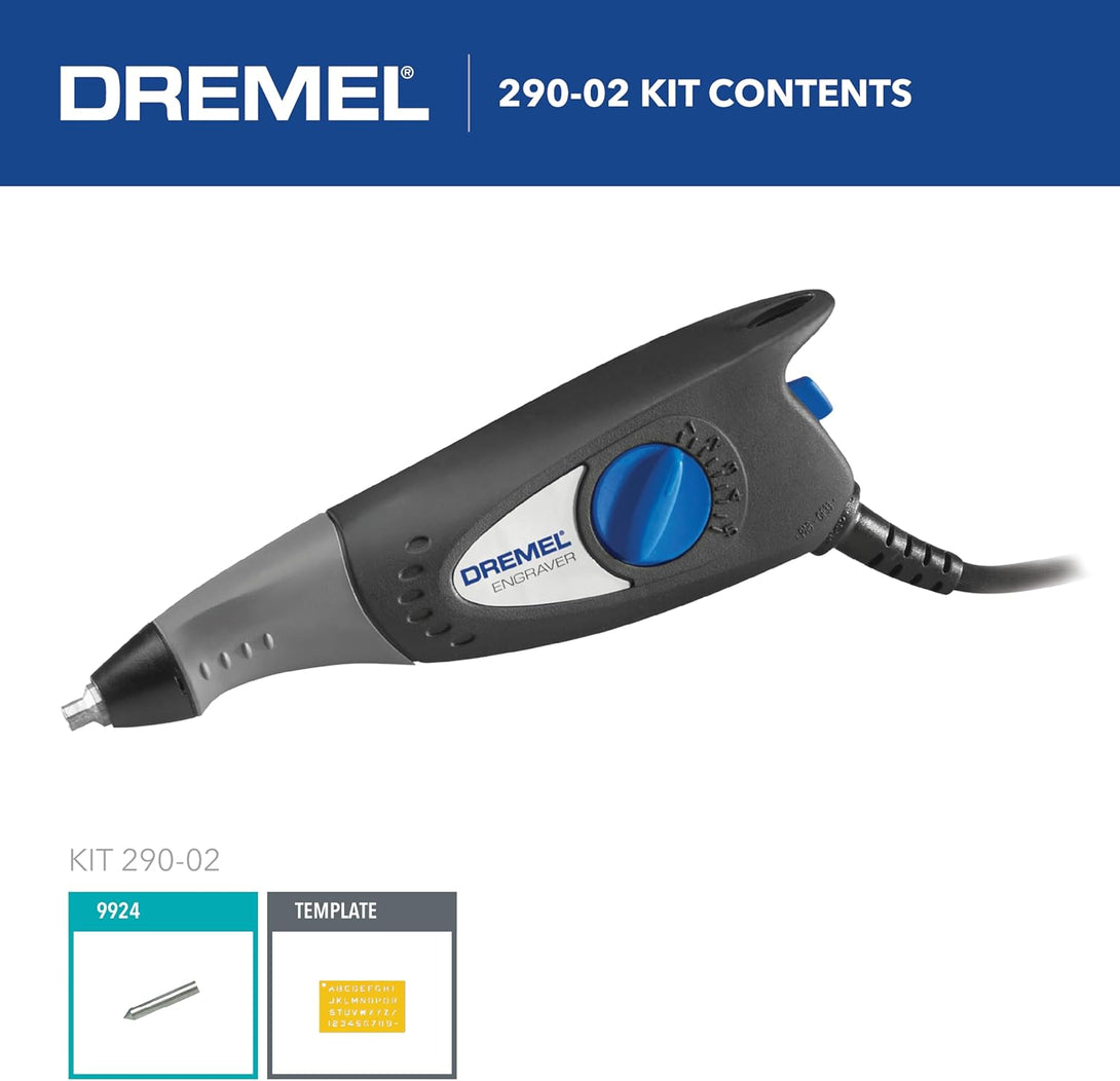 Dremel 120-Volt Engraver Rotary Tool with Stencils - Crafting Machine Perfect for DIY Personalizing and Engraving Leather, Metal, Glass, and Wood , Black, 290-02