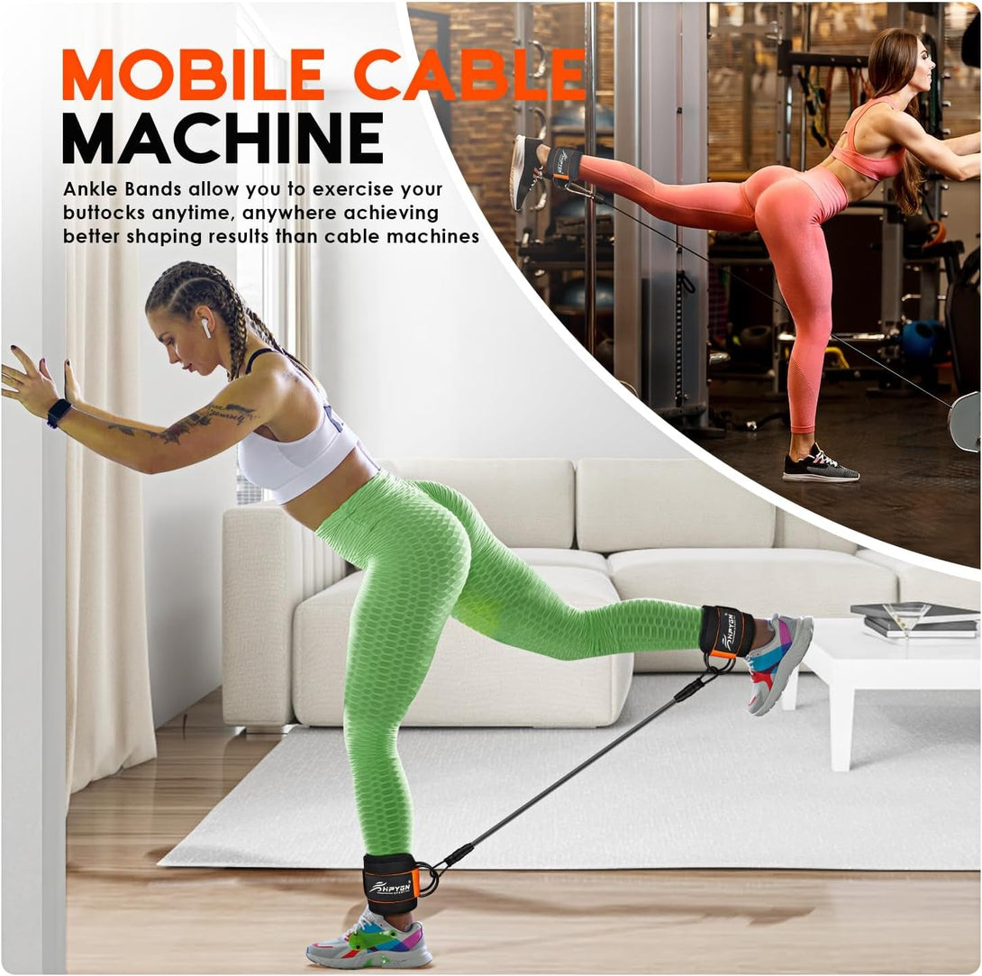 Ankle Resistance Bands, Ankle Bands for Working Out with Cuffs, Resistance Bands for Leg Butt Training Workout Equipment for Kickbacks Hip Gluteus Training Exercises, Ankle Strap with Exercise Bands