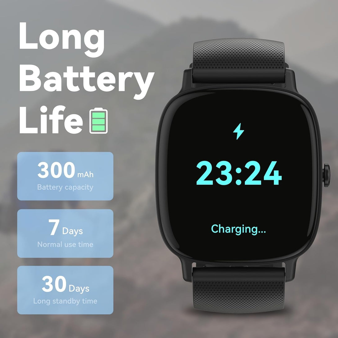 Smart Watches for Men Women (Answer/Make Calls), 1.85" HD Screen IP68 Waterproof, Fitness Tracker for Iphone Android Phones, Heart Rate Sleep Spo2(Blood Oxgen) Monitor 100+ Sports, 2 Straps