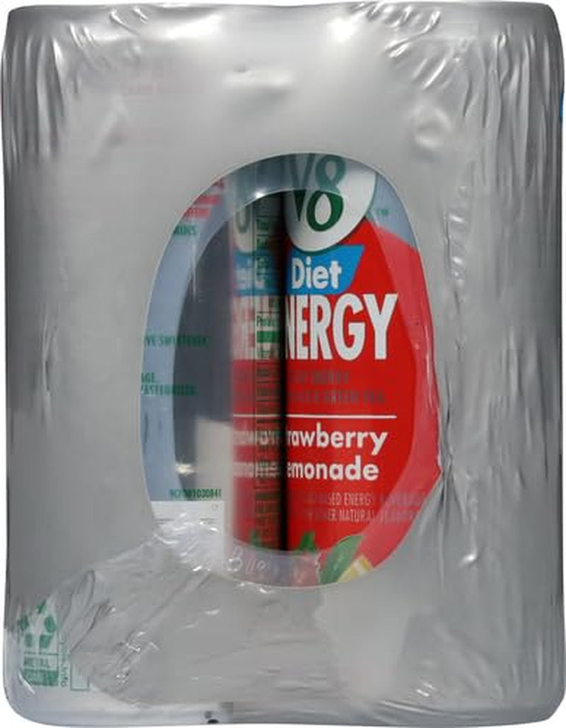 V8 +Energy Diet Strawberry Lemonade Juice Energy Drink, 8 Fl Oz Can (6 Pack)