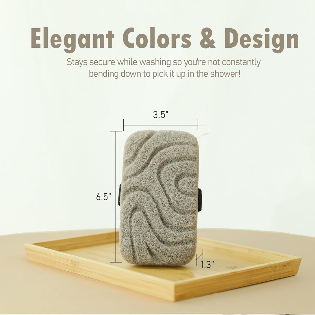 Myhomebody Loofah Exfoliating Body Scrubber, Bath Sponge for Women, Body Exfoliator for Men, with Handy Strap