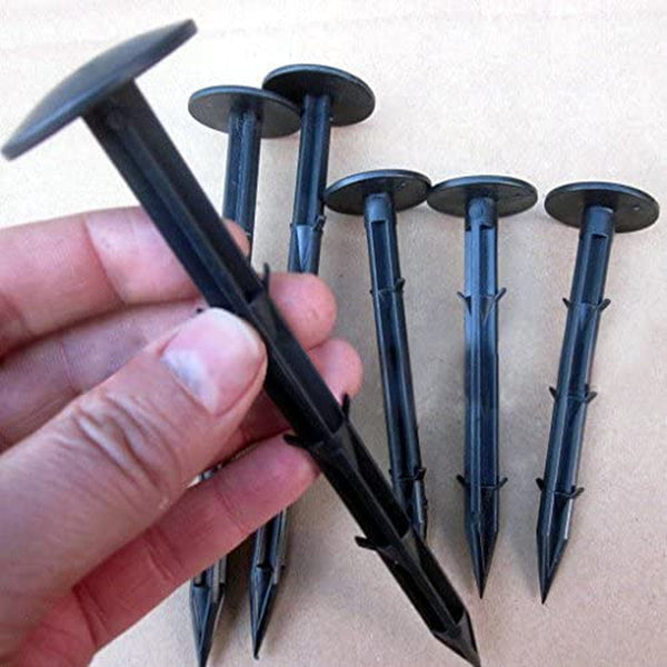 KINGLAKE 30 Pcs 6 Inches Plastic Tarp Stakes Anchors Sturdy Plastic Stakes for Keeping Garden Netting Down,Holding down the Tarps and Landscape Fabric Lawn Edging,Tents,Weed Cover