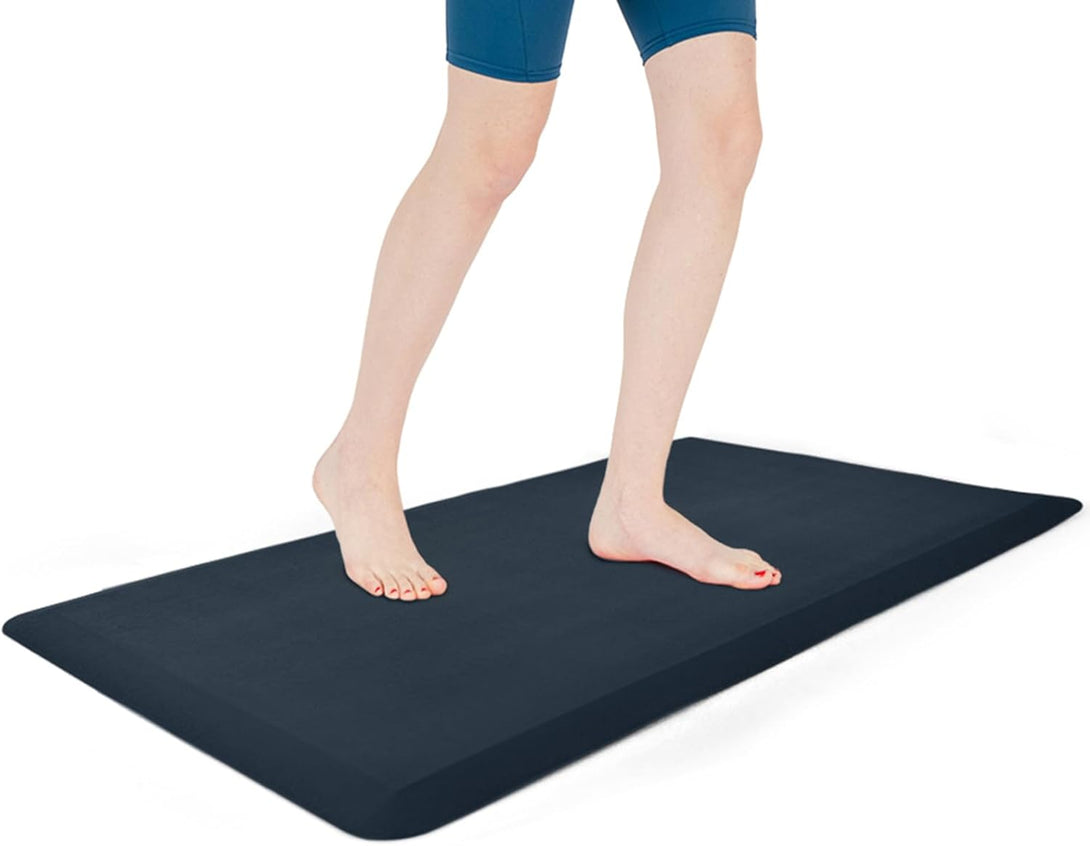 Art3D anti Fatigue Mat - 1/2 Inch Cushioned Kitchen Mat -Comfort & Non Slip Cushion for Standing Desk, Office or Garage Floor (17.3"X28", Black)