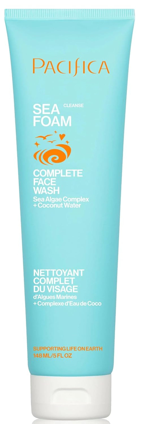 Pacifica Beauty Sea Foam Face Cleanser, Daily Gentle Foaming Face Wash, with Coconut Water + Sea Algae Complex, Removes Makeup, for Combination and Oily Skin, Vegan and Cruelty Free, Clean Skin Care