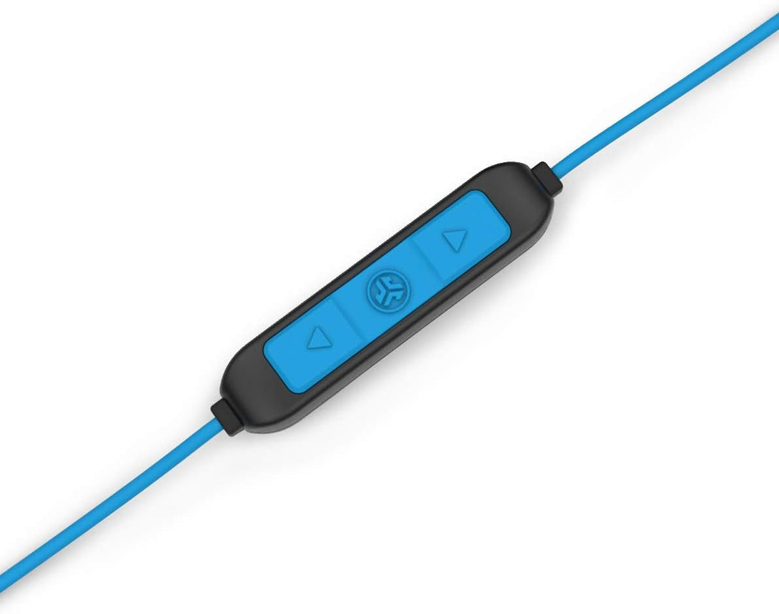 Jlab Fit 2.0 Bluetooth Enabled Wireless Sports Earbuds, Bluetooth 4.1, 10Mm Titanium Drivers, 6 Hour Battery Life, IP55 Sweatproof, Flexible Memory Wire, Blue