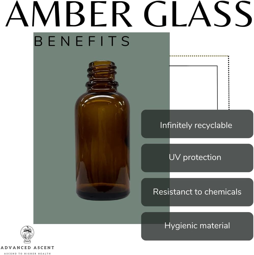 Amber Glass 1 Oz Nasal Sprayer! EMPTY, Refillable, Travel Sized, Quality Glass for Saline Applications! (3 Pack)