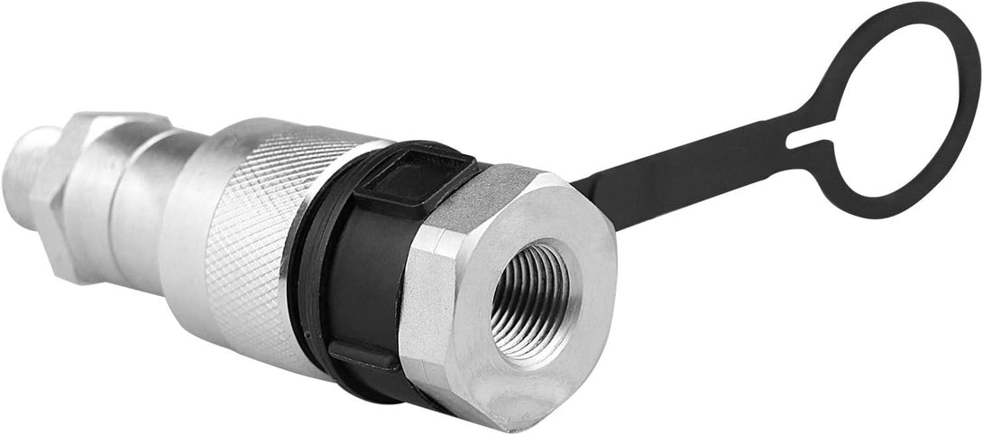 3/8" Hydraulic Quick Coupler Set Replaces Enerpac C-604,Connect and Disconnect under 10,000 PSI Pressure, with 2 Dust Caps